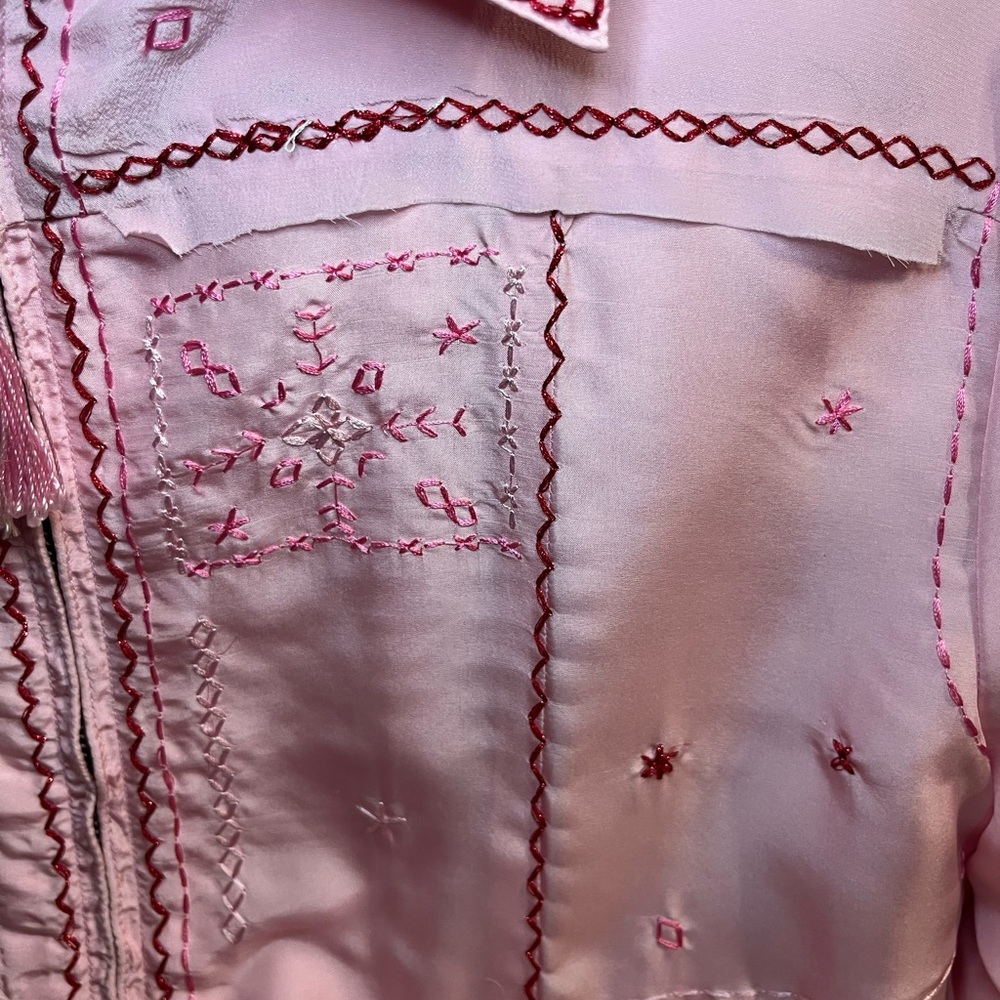 Vintage Silk Jacket Pink, Ebene by Patrick Assuline, Womens Size M, NWT - Picture 10 of 16